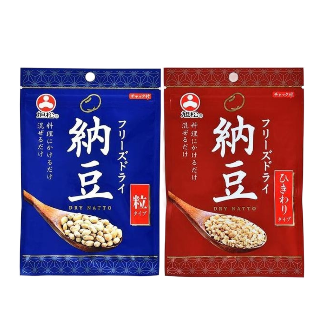 Asahimatsu Shokuhin Freeze dried natto with zipper (Ground 25g / Grain 30g)