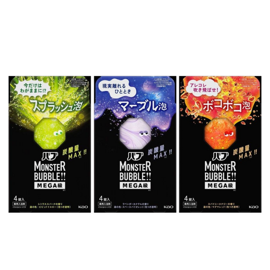 Kao Bub Monster Bubble MEGA Class (Splash Bubbles / Bumpy Bubbles / Marble Bubbles) 4 tablets