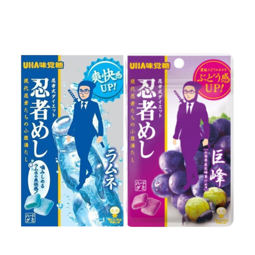 UHA GIFT Gummy Ninjameshi (Ramune / Grape) 1 Bag (20g)