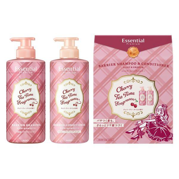 Kao Essential Premium Barrier Shampoo and Conditioner Set Silky & Smooth 450ml each