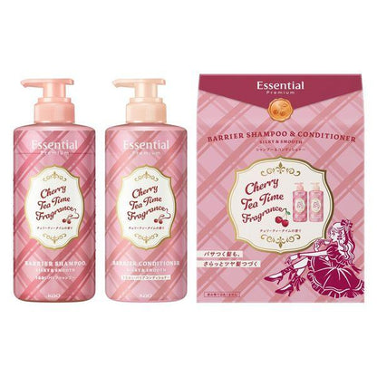 Kao Essential Premium Barrier Shampoo and Conditioner Set Silky & Smooth 450ml each