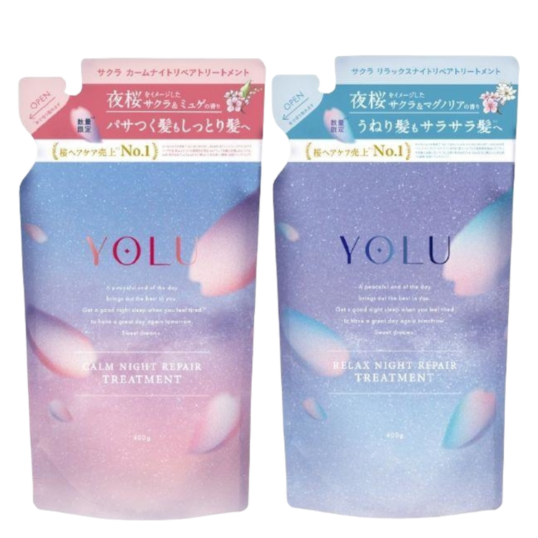 I-ne YOLU Sakura Calming Night Repair Treatment (Sakura & Muge / Sakura & Magnolia) Refill 400g