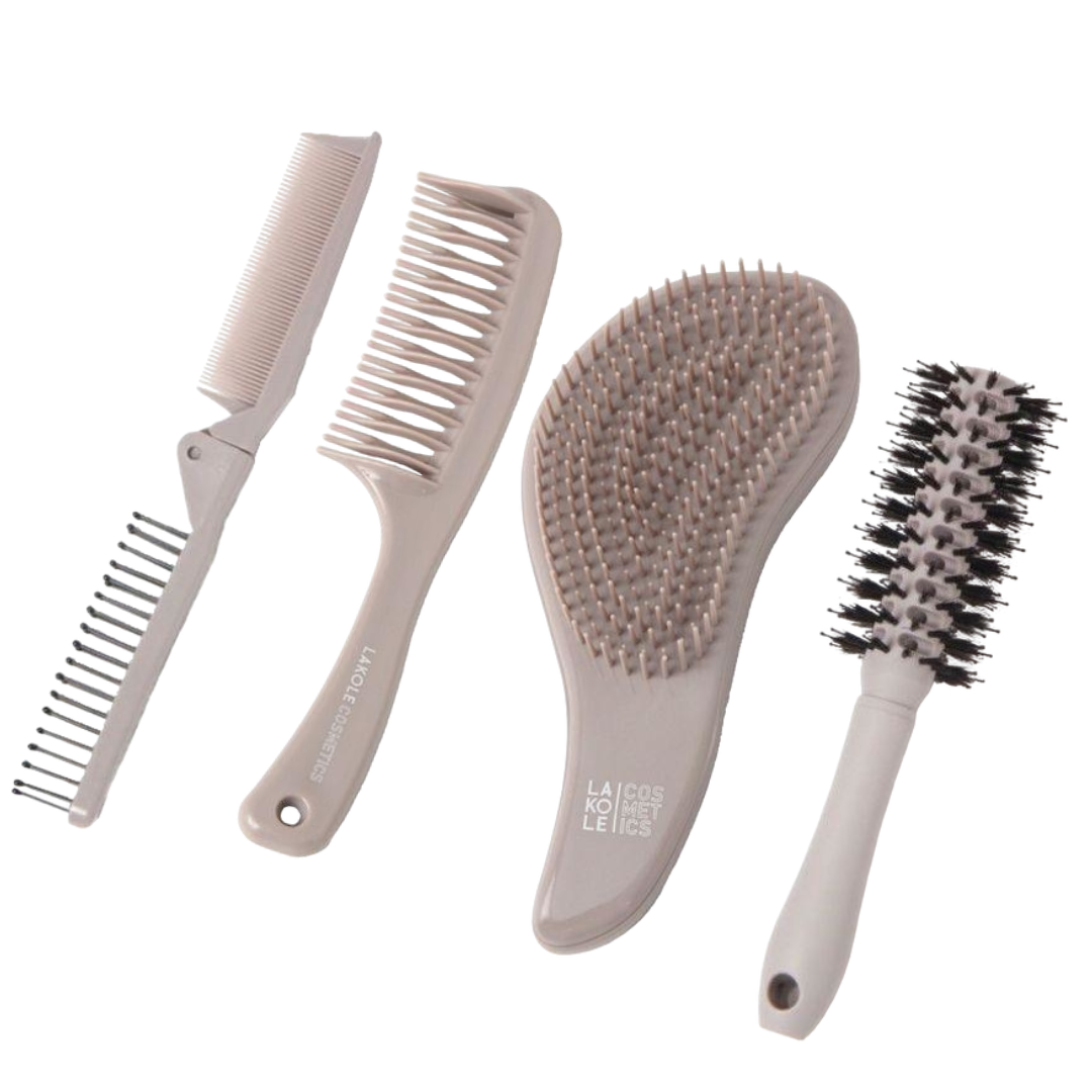LAKOLE (2WAY Comb / Hair Comb / Hair Brush / Hair Roll Brush) Gray 1 pc