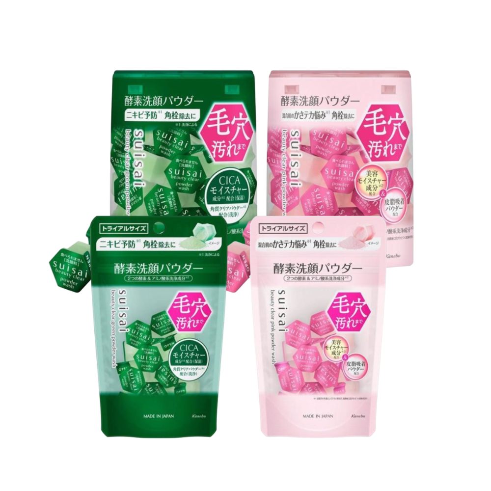 Kanebo suisai Beauty Clear Powder Wash (Green / Pink) 12.8g / Trial 6g