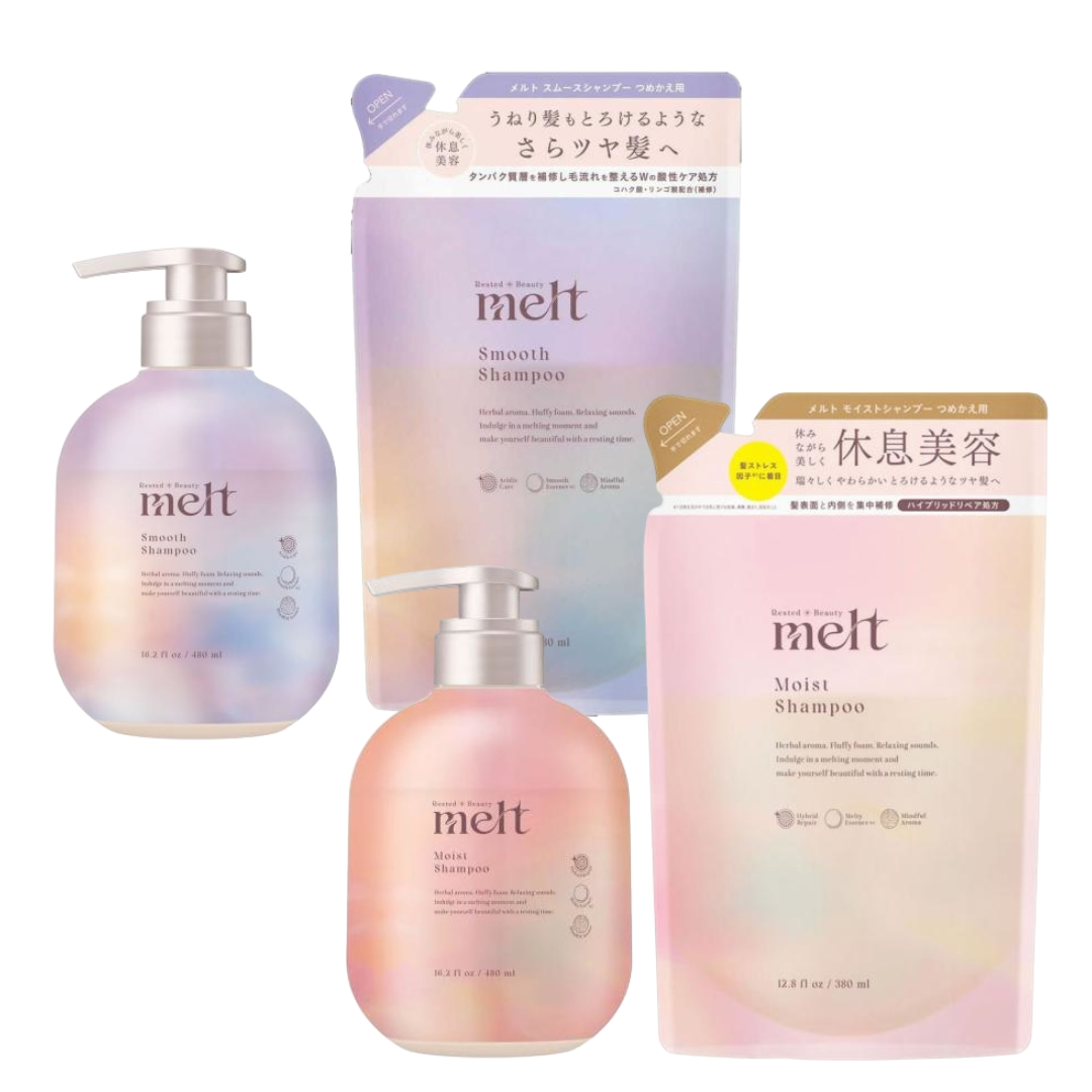 Kao melt Shampoo (Smooth / Moist) - 480ml / Refill 380ml