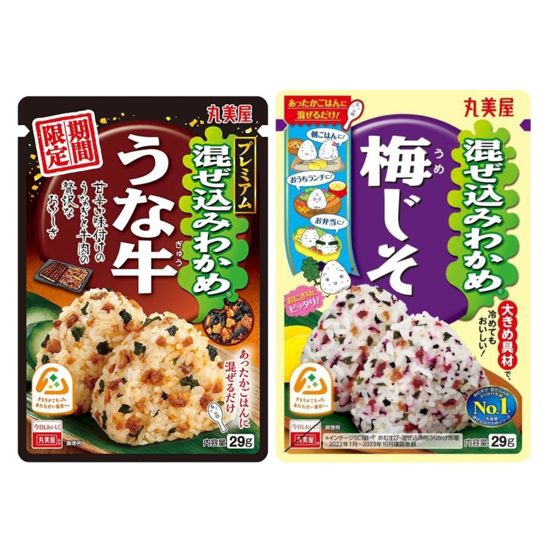 Marumiya Rice Mixed with Wakame Seaweed (Beef Unagi / Plum Shiso) 29g