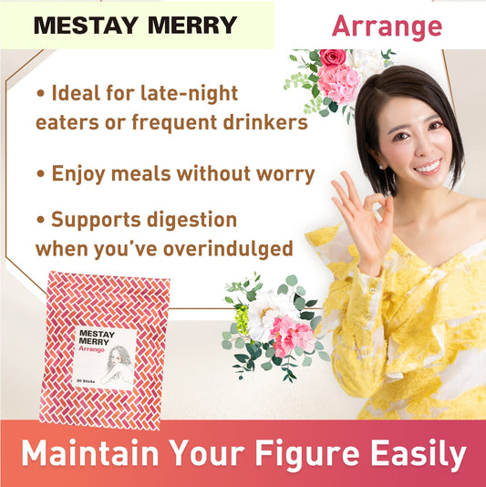 T-Bright MESTAY MERRY Arrangement 30-day supply of enzyme supplements to protect you when you overeat.