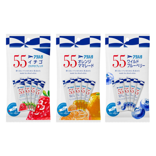 Aohata 55 Jam Stick Type (Strawberry / Orange Marmalade / Wild Blueberry) 13g x 4 bags