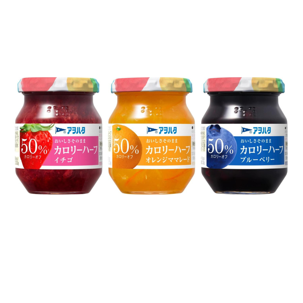 Aohata Calorie Half Jam (Strawberry / Orange Marmalade / Blueberry) 150g
