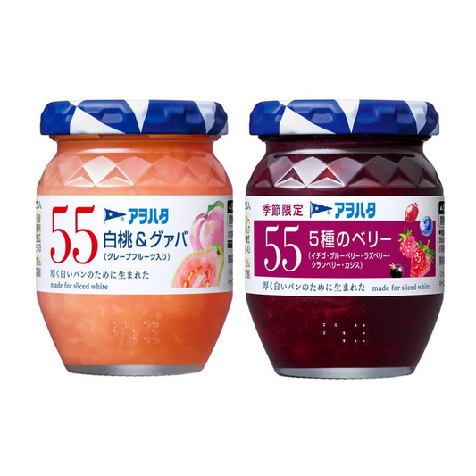 AOHATA 55 Jam (White Peach & Guava / 5 Kinds of Berry) 150g