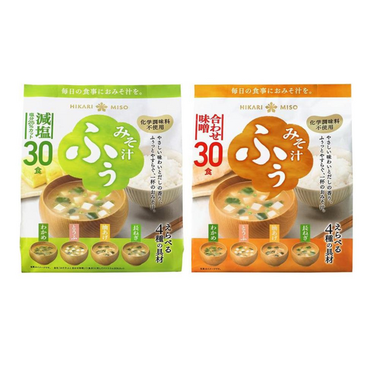 Hikari Miso Miso Miso Shiru Fu (Low Sodium / Combined Miso) 30-serving pack