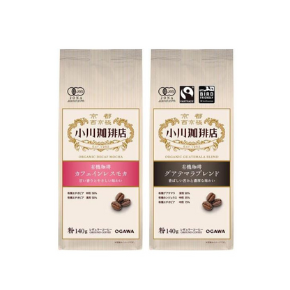 Ogawa Coffee Shop Organic Coffee Powder (Decaffeinated Mocha / Guatemala Blend) 140g