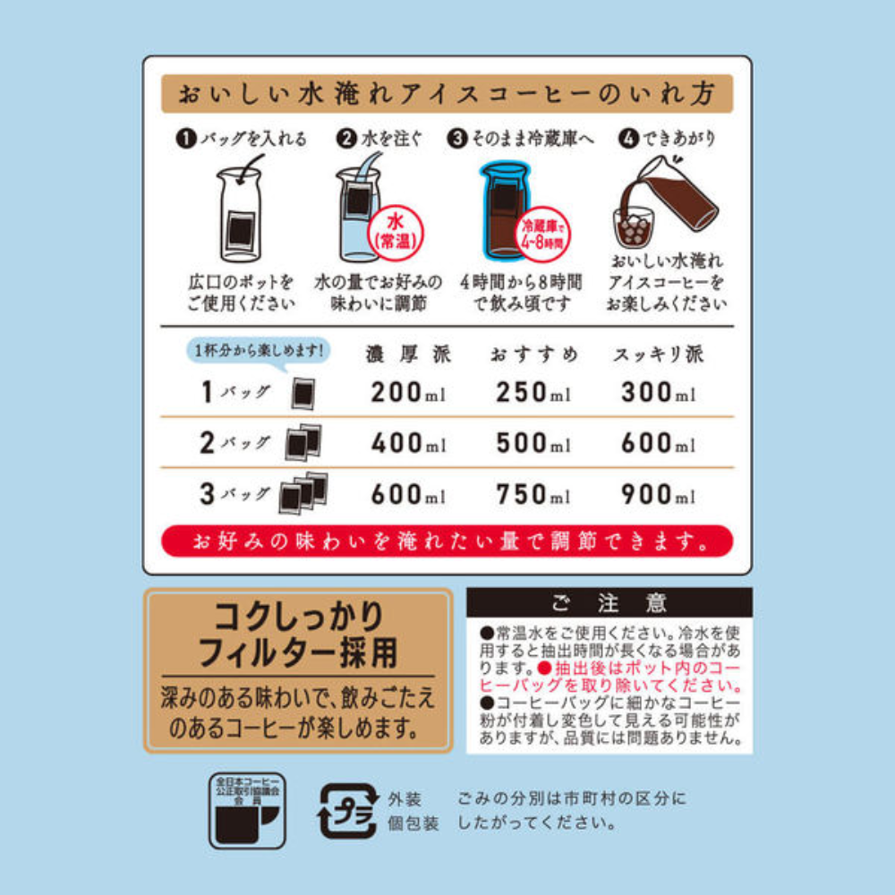 UCC Ueshima Coffee Shokunin no Coffee Coffee Bags Cold Brew Iced Coffee- 12 Cups