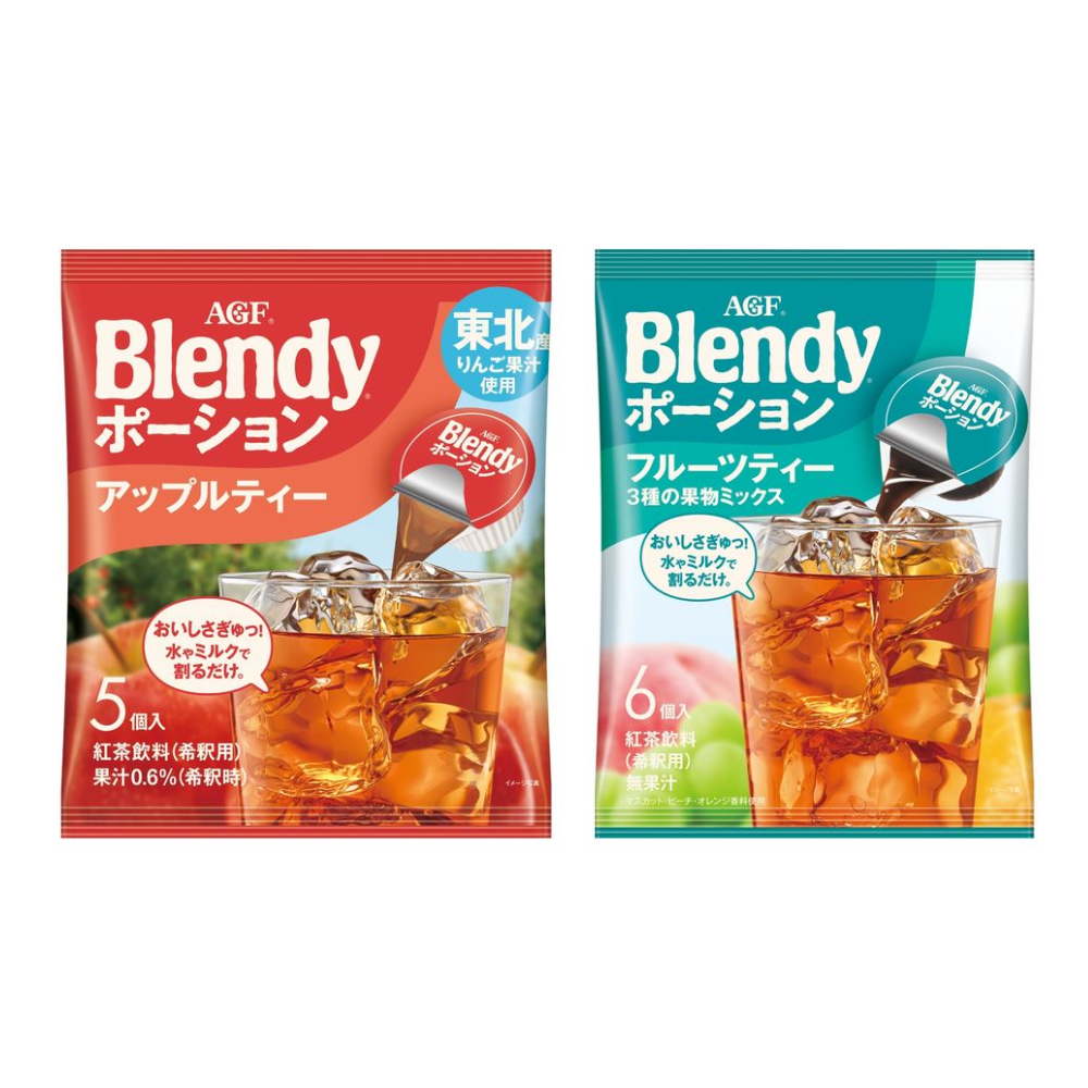 Ajinomoto AGF Blendy Potion (Apple Tea 5 pcs / Fruit Tea 3 Fruits Mix 6 pcs)