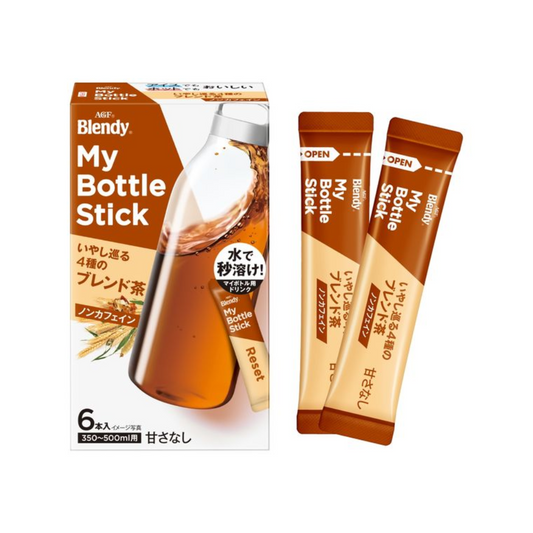 Ajinomoto AGF Blendy My Bottle Stick - 4 Ingredient Blended Tea for Healing and Relaxation - 6 pack
