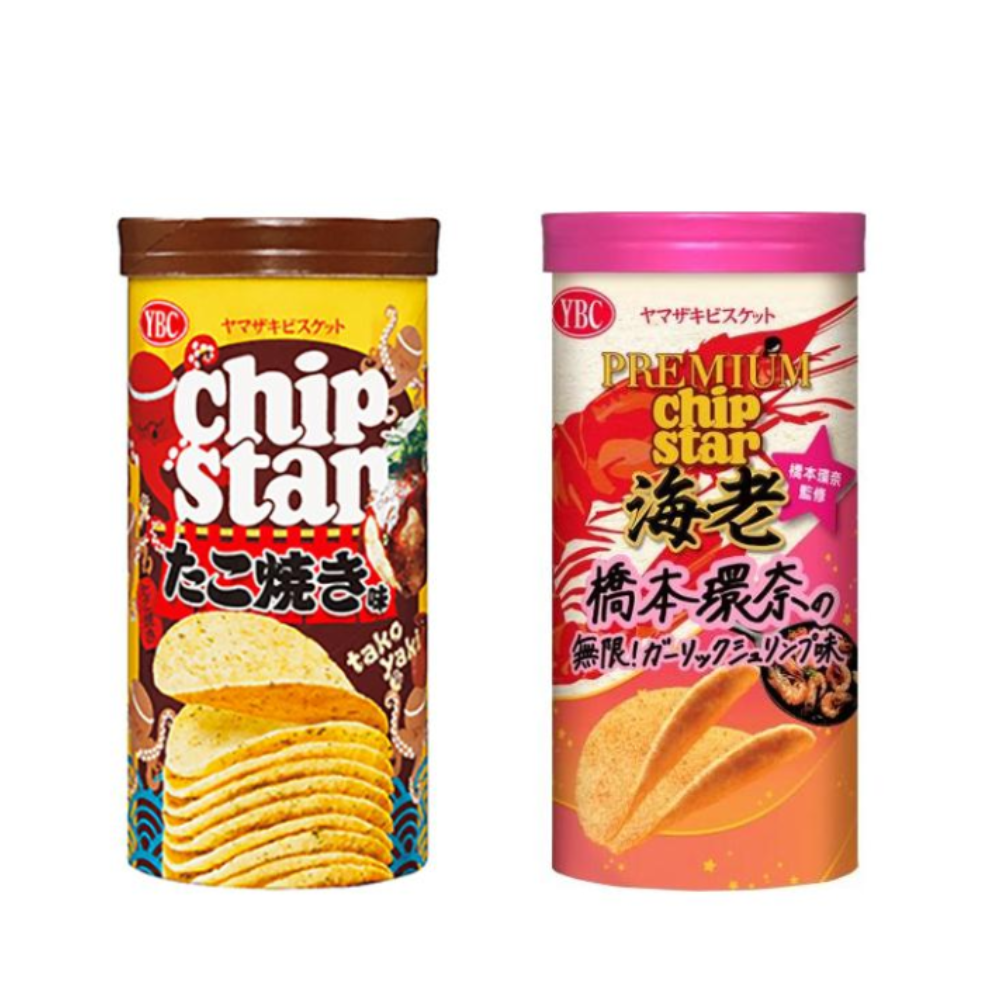 YAMAZAKI BISCUIT Chip Star (Takoyaki Flavor / Premium Garlic Shrimp Flavor) 45g
