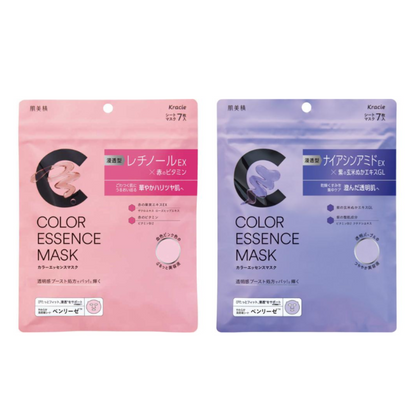 KRACIE Hadabisei Color Essence Mask (Pink / Purple) 7pcs