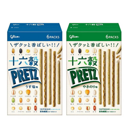 GLICO Sixteen Grain Pretz (Light Salte Flavor / Toasted Seaweed Flavor) 60g