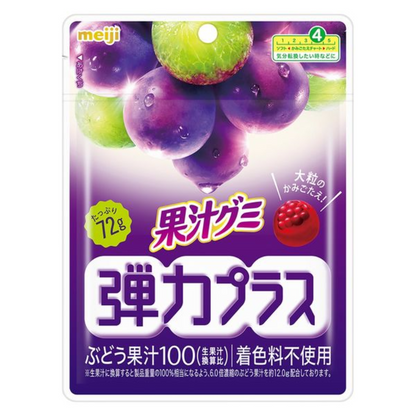 MEIJI Fruit Juice Gummies Elastic Plus (Strawberry / Grape / Golden Pineapple) 72g