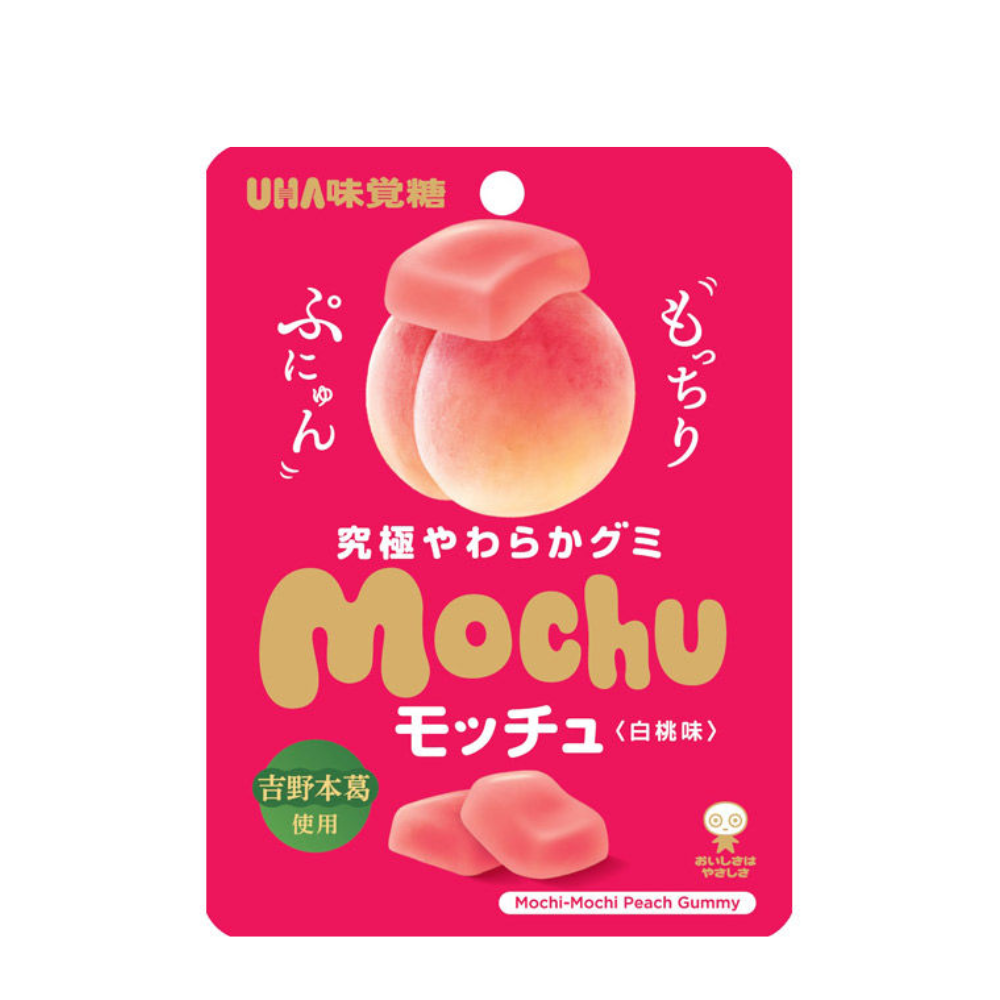 UHA MIKAKUTO Mochu White Peach Gummy 45g