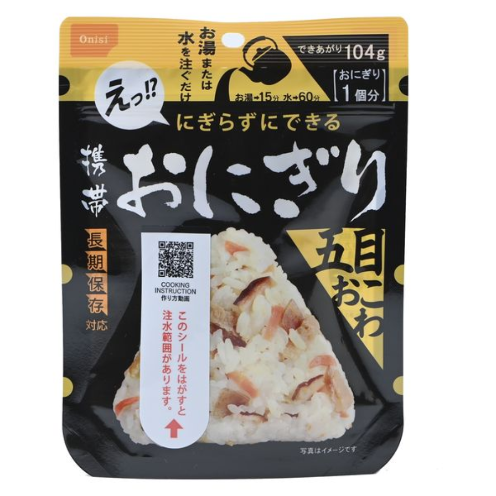 [Emergency Food] ONISI FOODS Portable Onigiri (Alpha Rice) 5-Years (Konbu / Sticky Rice / Salmon) - 1