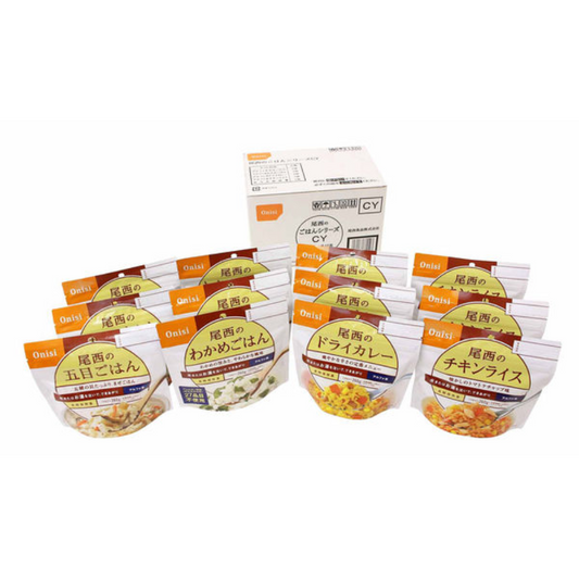 [Emergency Food] ONISI FOODS Alpha Rice Onisi Rice - Japanese Western Set 1 Box (12) / Variety Set 1 Box (24)