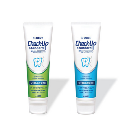 LION Check-Up Standard Toothpaste Soft Paste Low Abrasive (Mild Citrus Mint / Mild Pure Mint) 135g