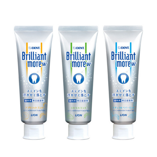 LION DENT Brilliant More W (Apricot Mint / Citrus Mint / Natural Peppermint) 90g