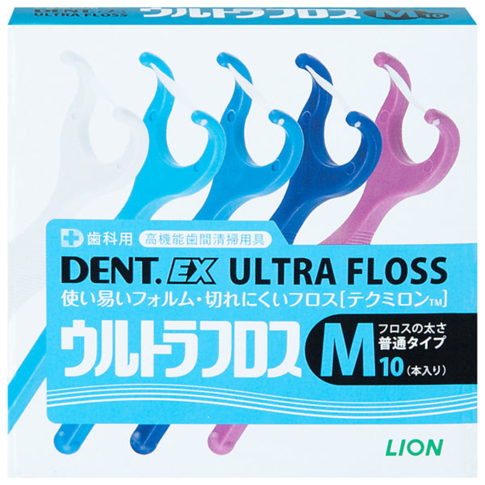 LION DENT.EX Ultra Floss (M Normal type / S Thin type) 1 box (10 flosses)