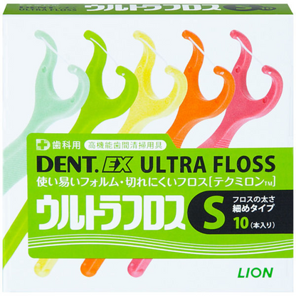 LION DENT.EX Ultra Floss (M Normal type / S Thin type) 1 box (10 flosses)