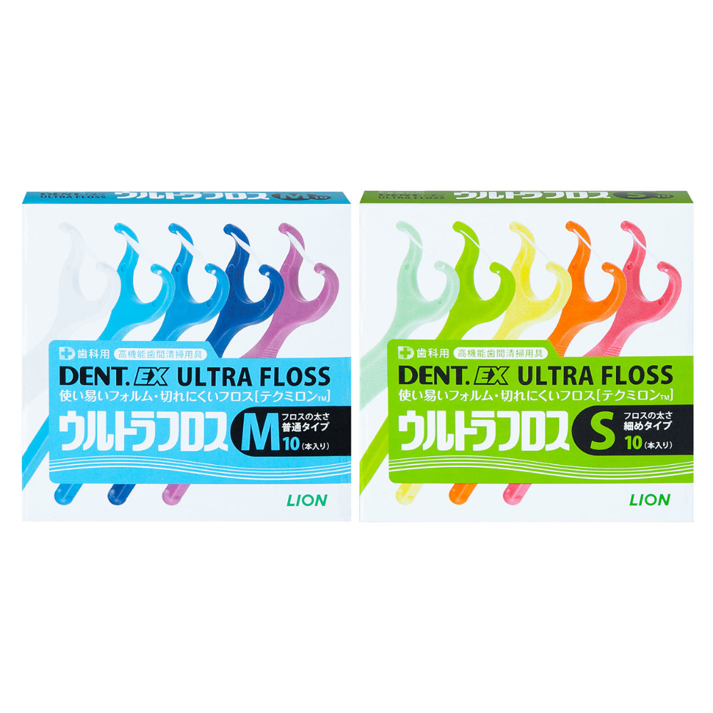 LION DENT.EX Ultra Floss (M Normal type / S Thin type) 1 box (10 flosses)