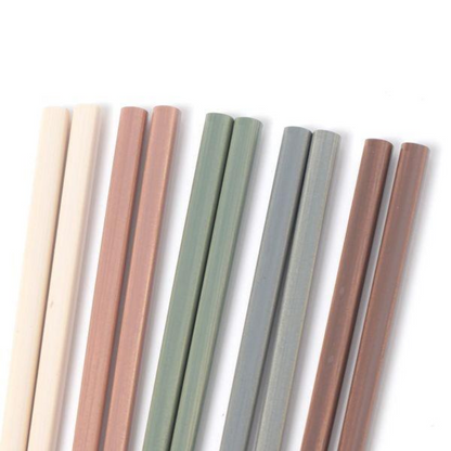 LAKOLE 5-Piece bamboo chopstick set, color tone cutlery