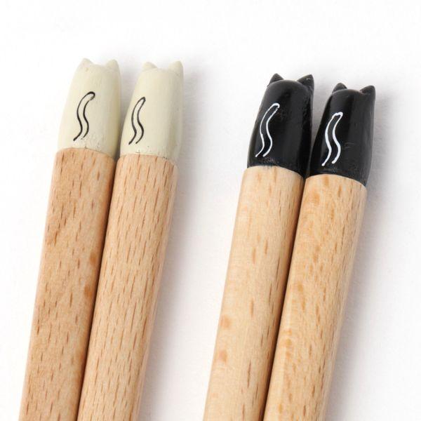 ADASTRIA STUDIO CLIP Motif Chopsticks Cat (Black Cat / White Cat)