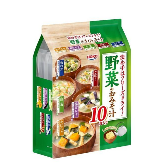 HOKO Vegetable Miso Soup Freeze-Dried Simple Miso Soup - Miso Soup - 10 Servings