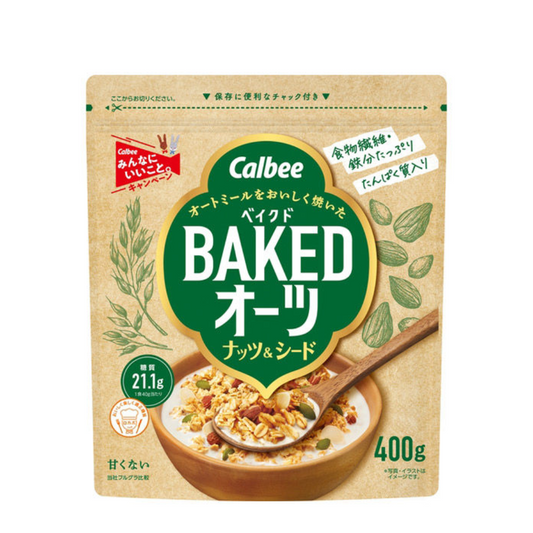 CALBEE Baked Oats Nut & Seed Cereal Granola 400g