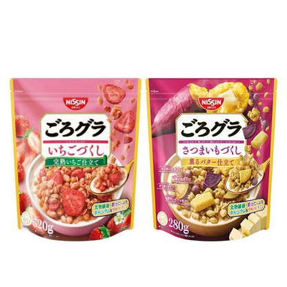 NISSIN Gorogura Gorotto Granola Cereal (Strawberry 320g / Sweet Potato 280g)