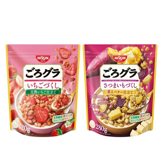 NISSIN Gorogura Gorotto Granola Cereal (Strawberry 320g / Sweet Potato 280g)