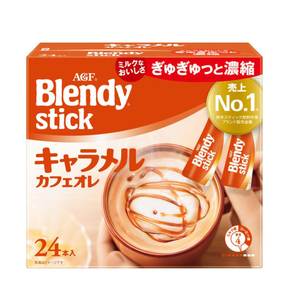 AJINOMOTO AGF Blendy Stick Caramel Cafe au Lait 1 box (24 sticks)