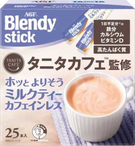 AJINOMOTO AGF Blendy - Tanita Cafe Supervised (Cafe au Lait / Milk Tea) Decaffeinated 1 box (25 bottles)