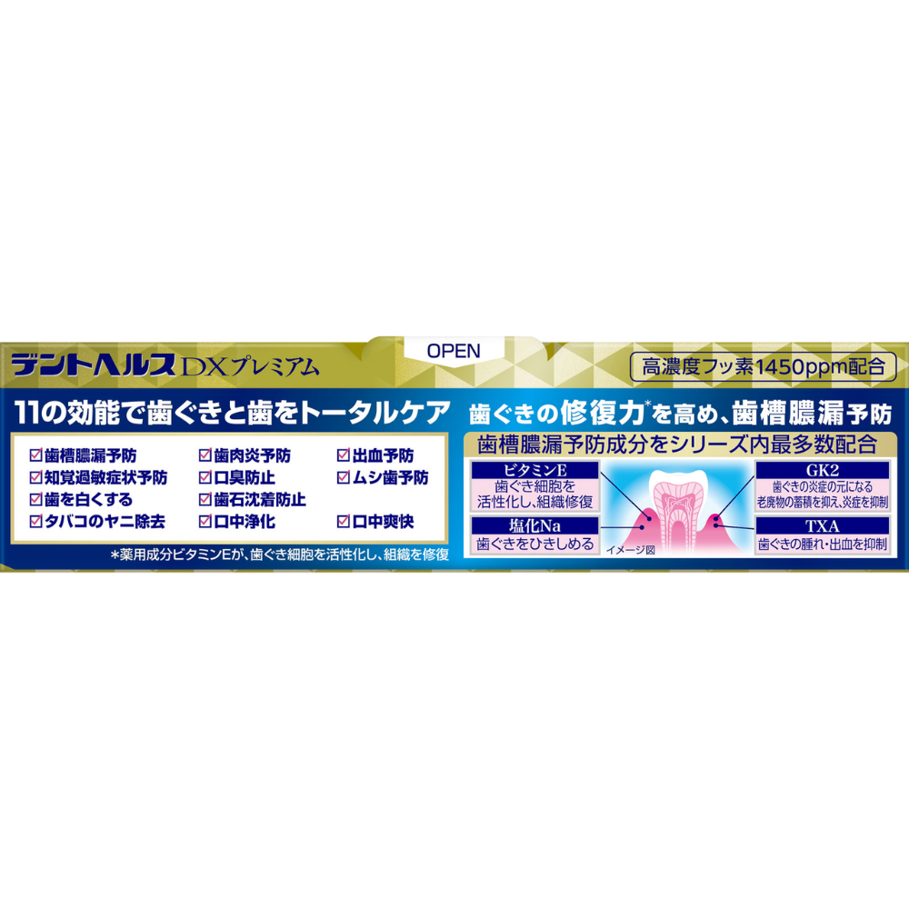 LION Dental Health Medicated Toothbrush DX Premium - Alveolar Pyorrhea and Periodontal Disease - Toothpaste 90g