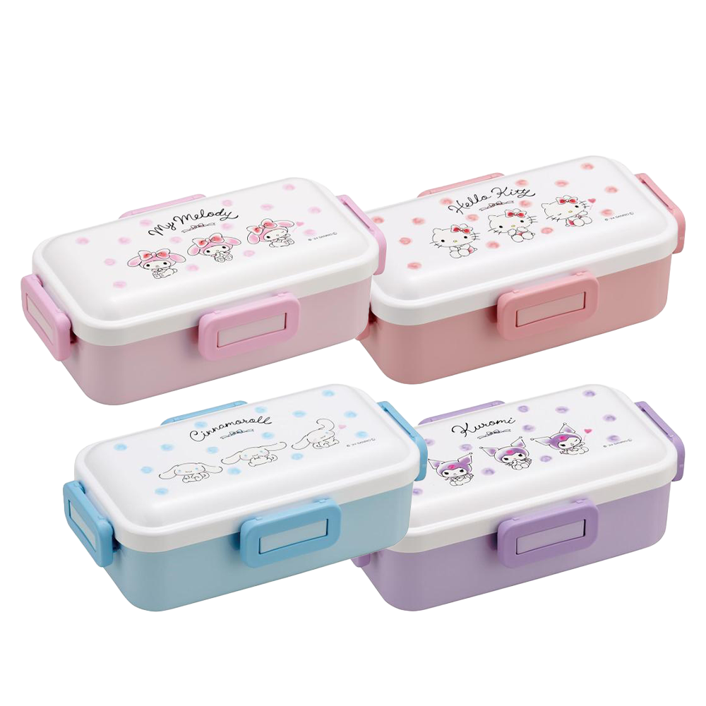 SKATER Sanrio Antibacterial Lightweight Bento Box, Watercolor Cosmetic, 1 piece, 165g