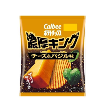 Calbee Potato Chips Thick King Cheese & Basil Flavor 52g
