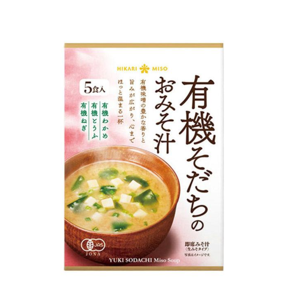 HIKARI M Organic Sodachi no Omisoshiru - Raw Miso Type Instant Miso Soup - 1 bag (5 servings)
