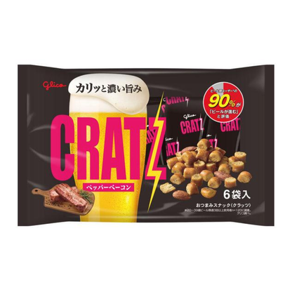 GLICO Cratz Pepper Bacon Snacks, 6 bags