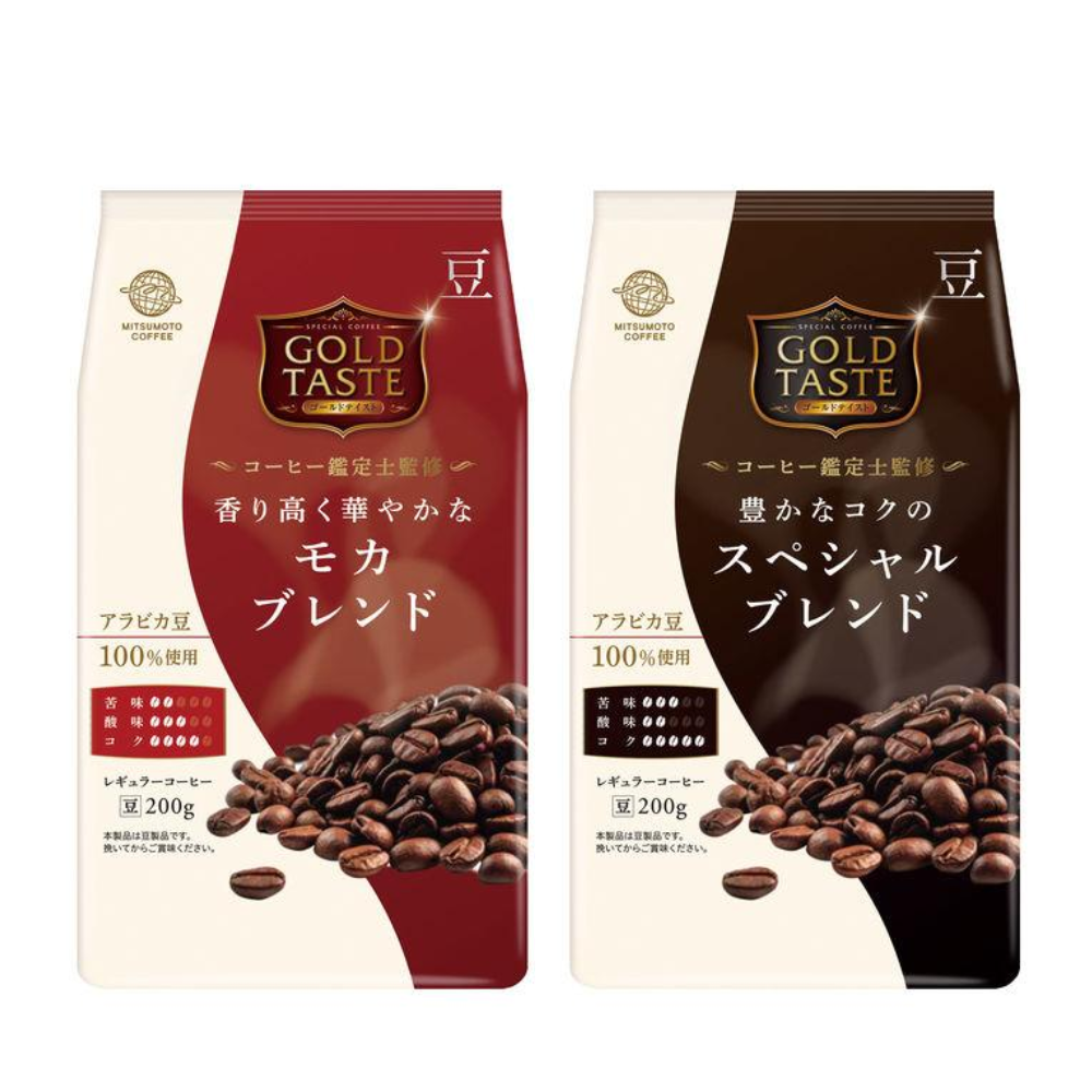MITSUMOTO COFFEE GOLD TASTE (Mocha Blend / Special Blend) Coffee Beans 200g