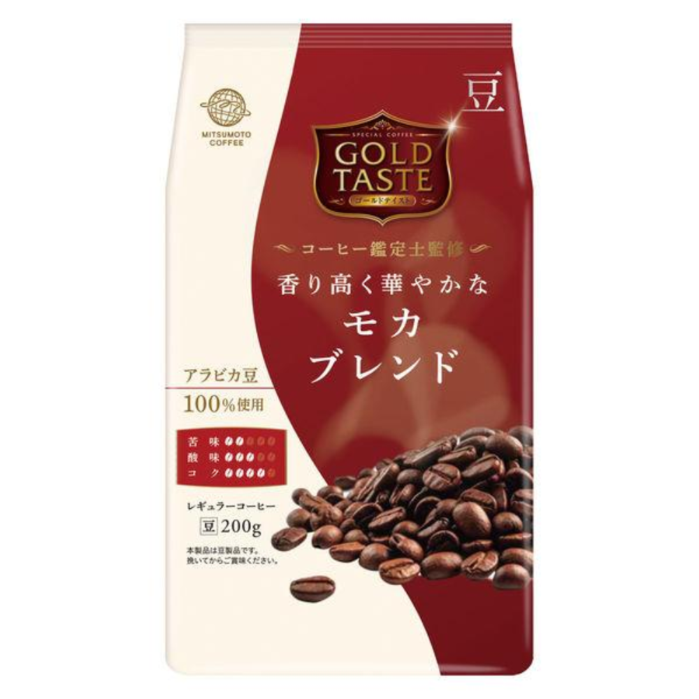 MITSUMOTO COFFEE GOLD TASTE (Mocha Blend / Special Blend) Coffee Beans 200g