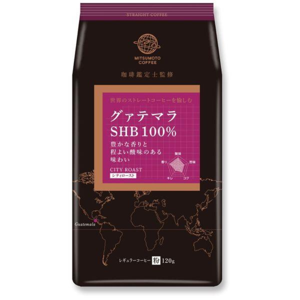 MITSUMOTO COFFEE Straight Coffee Certified Coffee Appraiser Supervised, Ground Coffee 120g